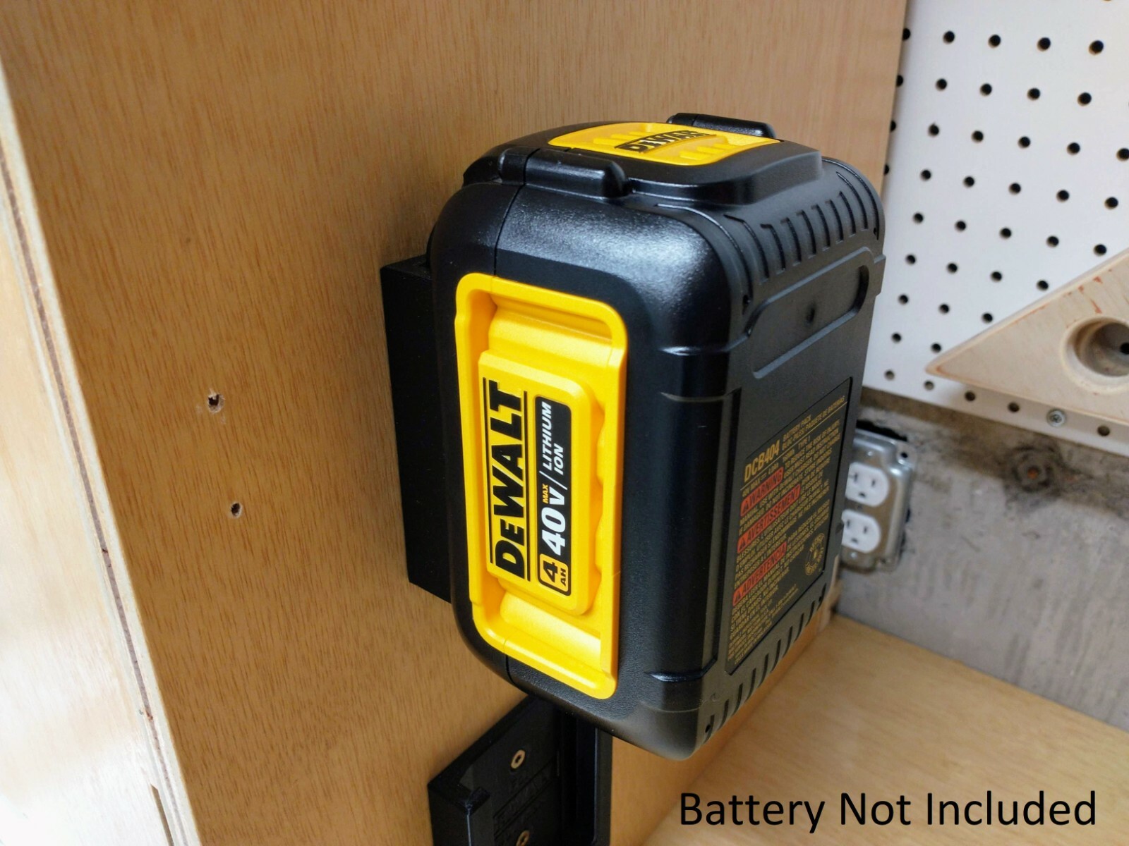 Wall Mount for DeWalt 40V Battery (1, 2, 3, or 4 pack), Made in USA