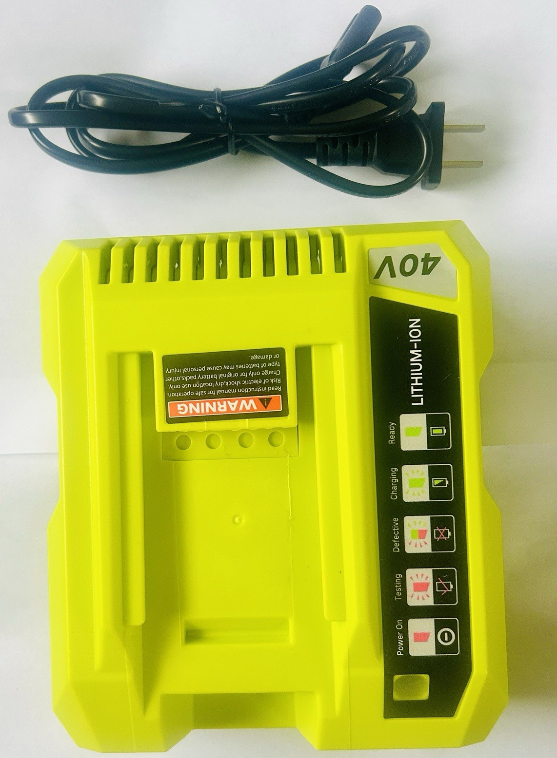 Ryobi 40V Lithium-Ion Battery Charger RY908C Green Charges
