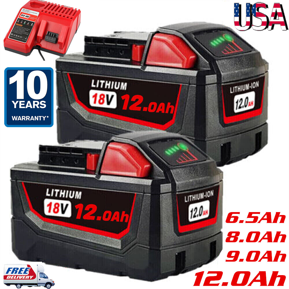 12.0AH For Milwaukee M18 Lithium ion XC 9.0 Extended Capacity Battery 48-11-1890