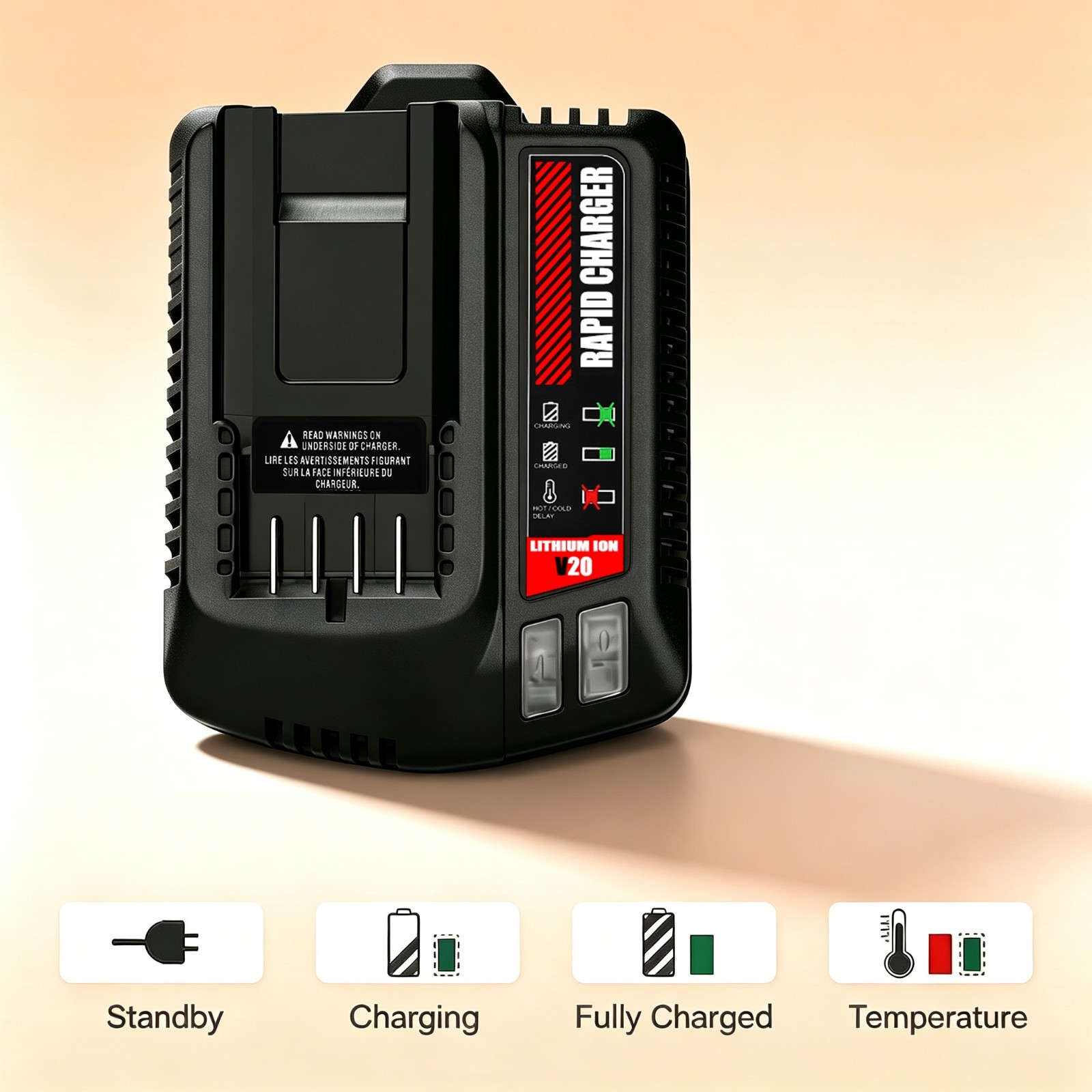 4A Rapid Charging Station Compatible with Craftsman 20V V20 CMCB104 Fast Charger