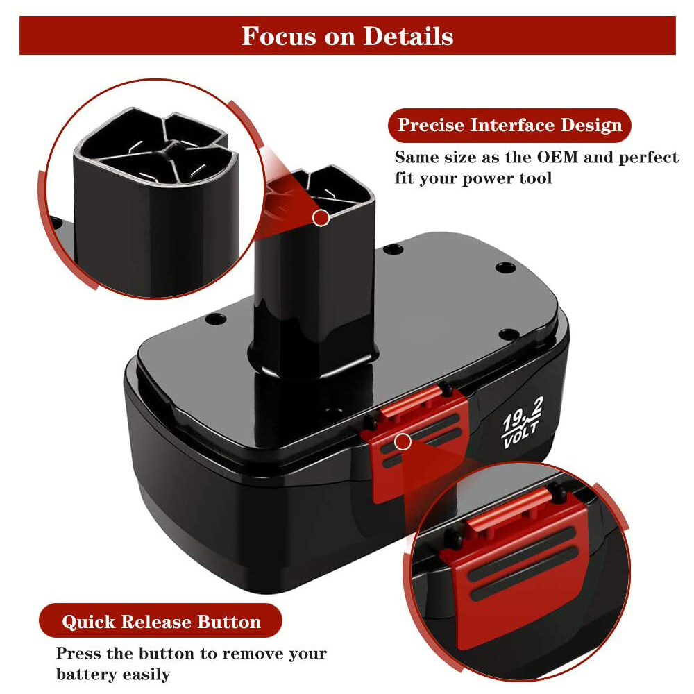 NEWEST 2X DieHard Battery For Craftsman C3 11375 130279005 Cordless 19.2V 4.8Ah