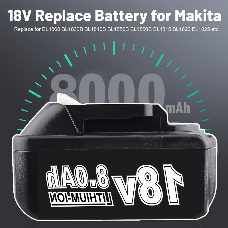 1 Pack 8.0AH For MAKITA 18V LXT LITHIUM ION BL1860 BL1830 BL1850 BL1860B BATTERY
