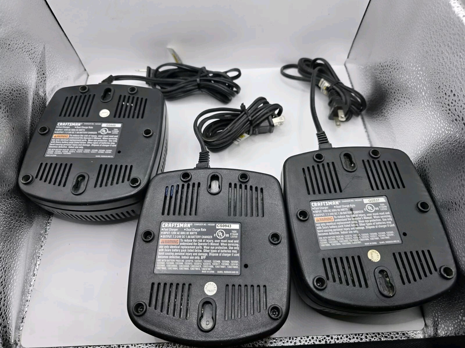 Genuine Craftsman Battery Charger 1-Hour Fast 1425301 7.2V-24V Lot Of 3