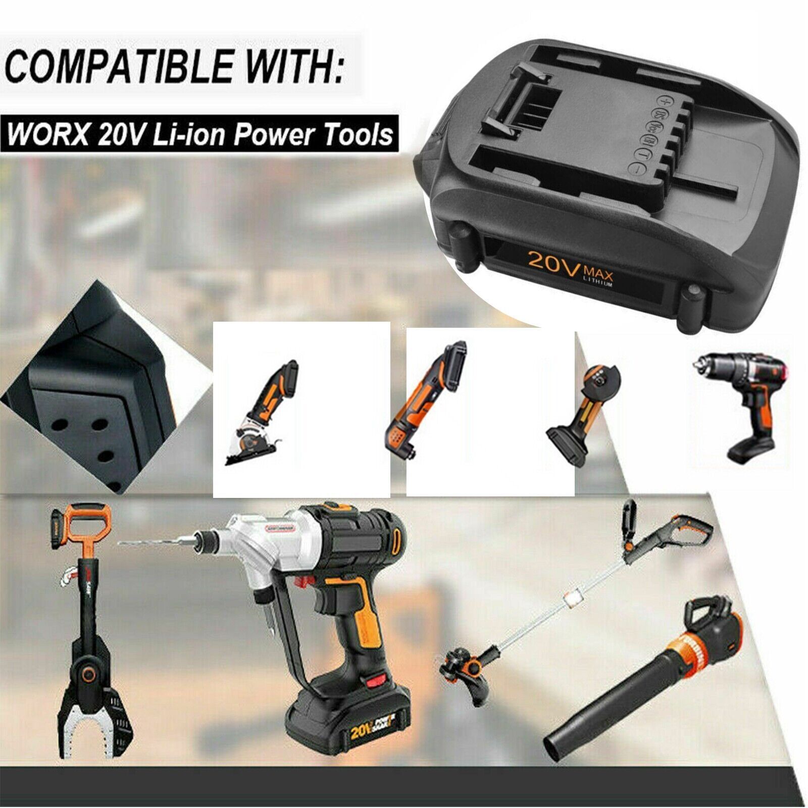 20 Volt 4.0AH WA3520 WA3575 For WORX 20V Max Lithium Ion Battery WG160 WG545 NEW