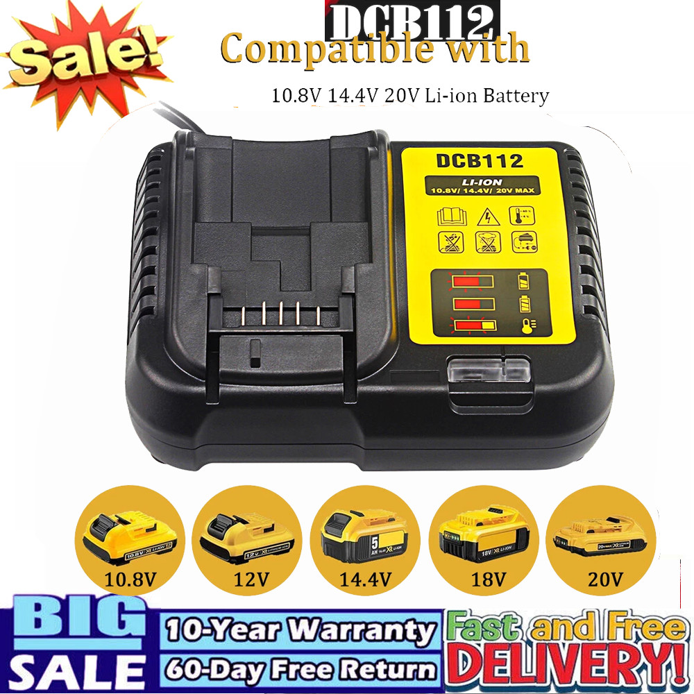 New for DEWALT DCB112 18-20V Lithium-Ion Battery Charger DCB204 DCB200 DCB205