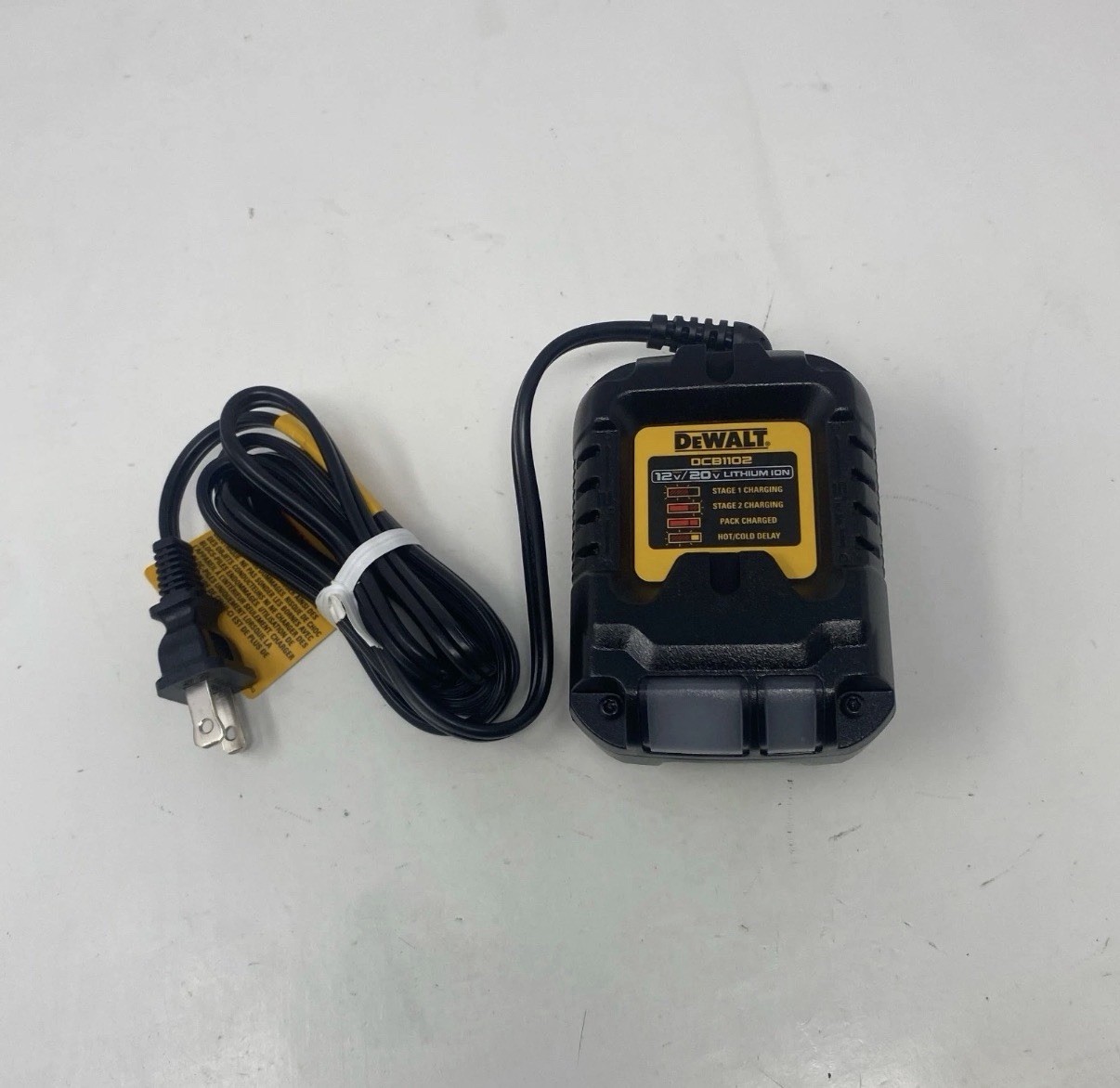 DEWALT DCB1102 12V/20V 2A Multi-Volt Charger, Black/Yellow