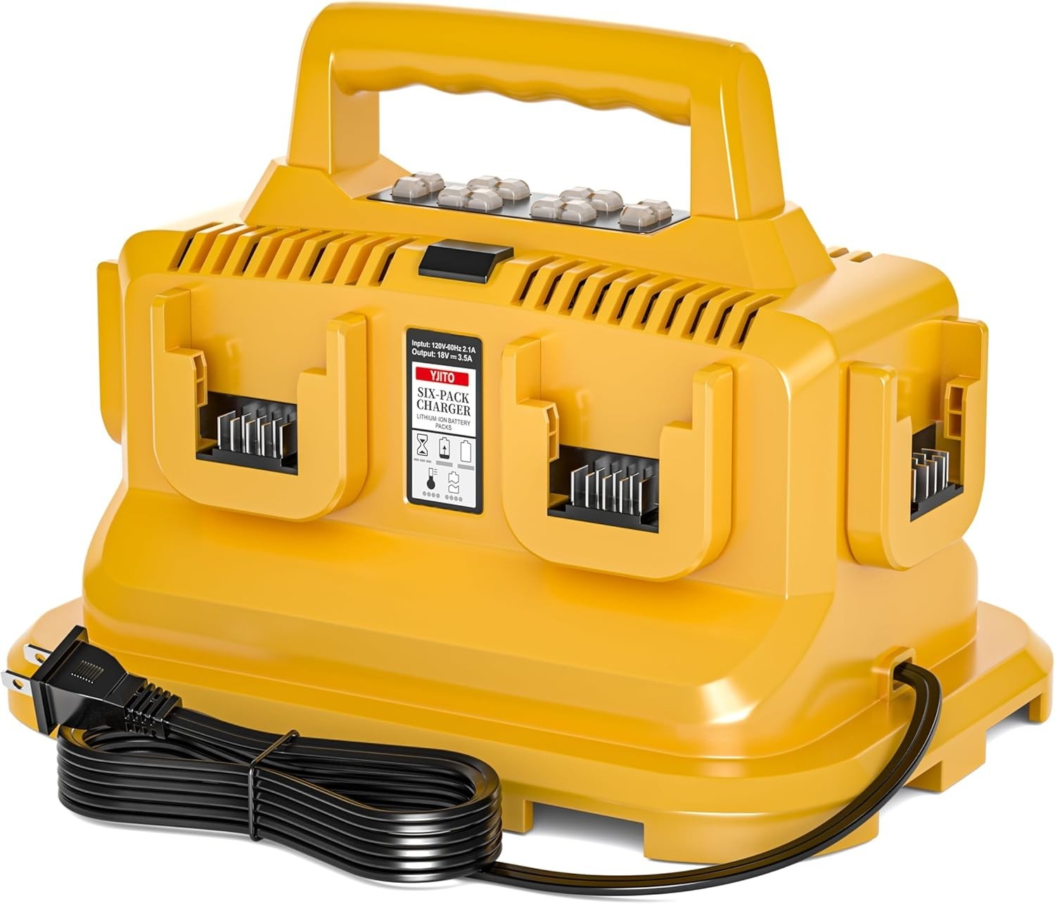 Upgraded 6-Port Rapid Charger for Dewalt 20V/60V Battery DCB606 DCB609 DCB206