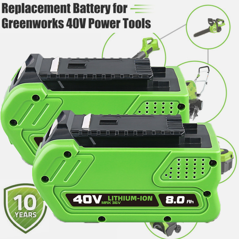 2PACK For Greenworks G-MAX Lithium 8.0Ah Battery 29472 29462 29252 20202 40 Volt