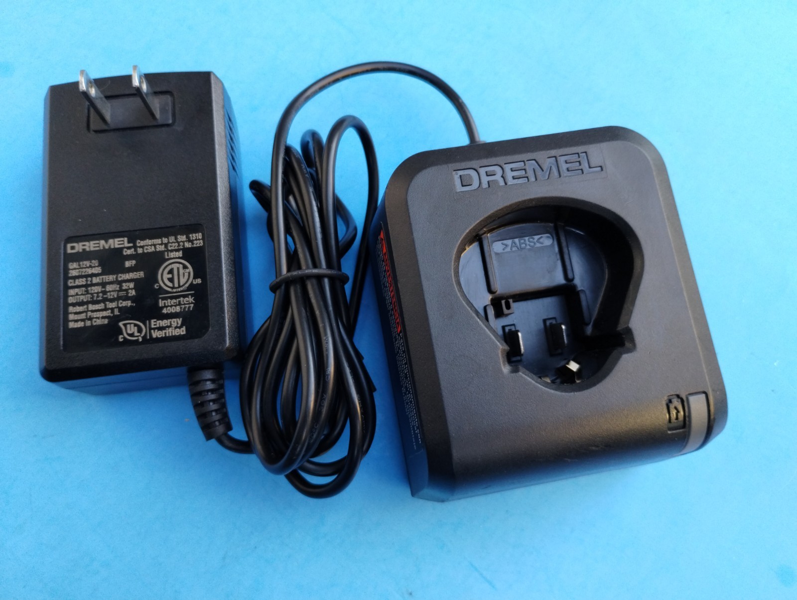 DREMEL GAL12V-20 OEM 7.2V 10.8V 12V Max Lithium Battery Charger , Tested!