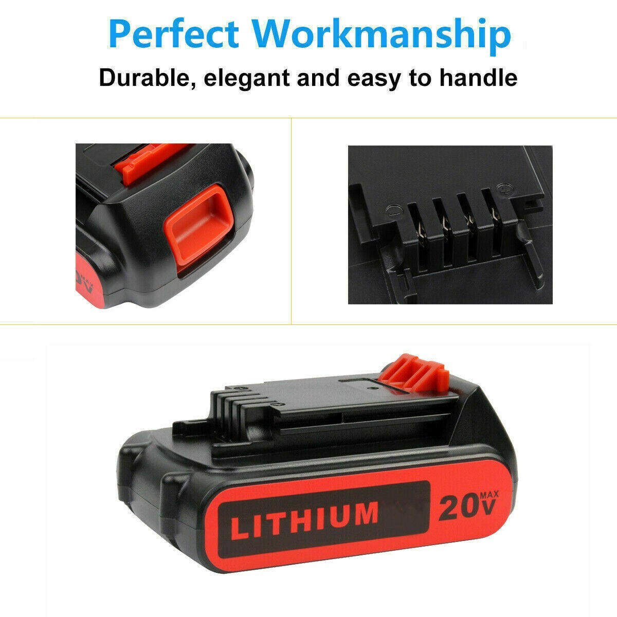 20V for Black and Decker 20 Volt MAX Lithium Battery LBXR20 LB20 LBX20
