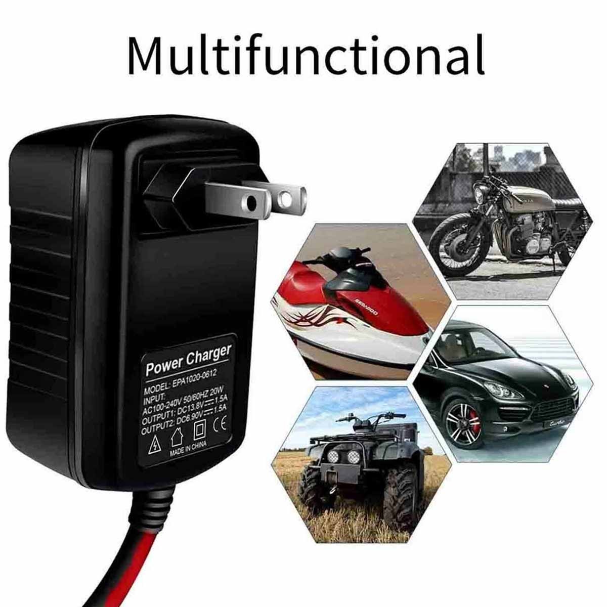 6V 12V 1.5A Battery Charger Maintainer Auto Trickle Charger WET GEL AGM US