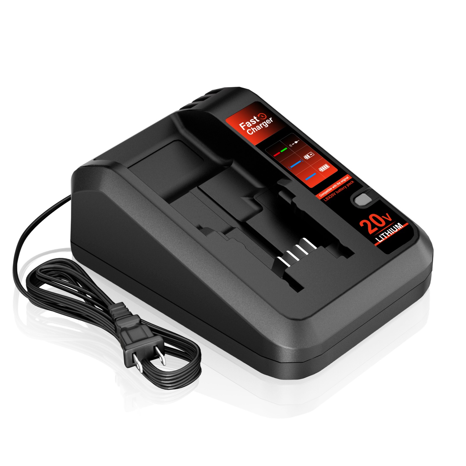 Quick Charger for Black and Decker 20V Max Li-Ion Battery LBXR20 LBX4020 LBX20