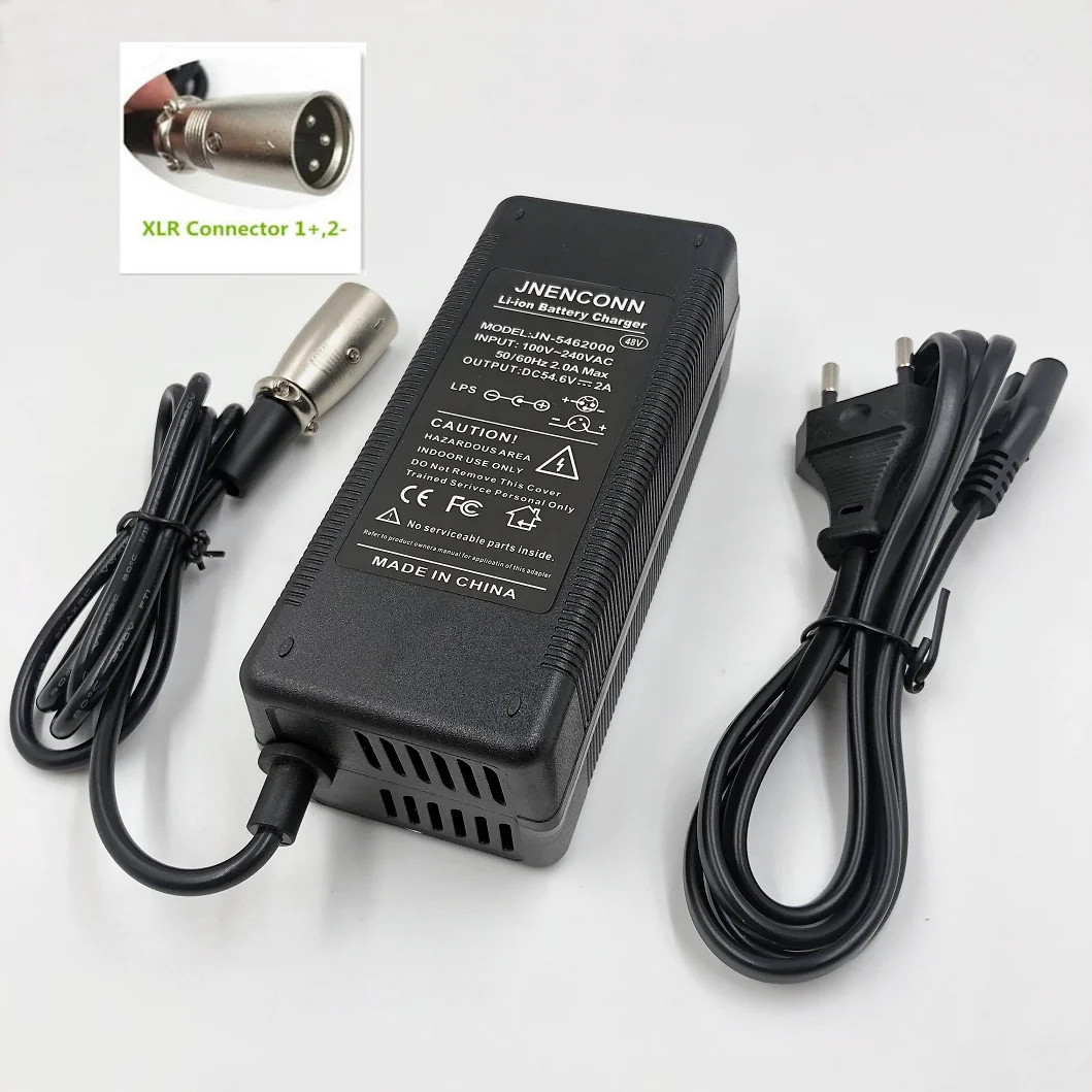 54.6V 2A Lithium Battery Charger for 48V 13S Li-ion Battery Packs