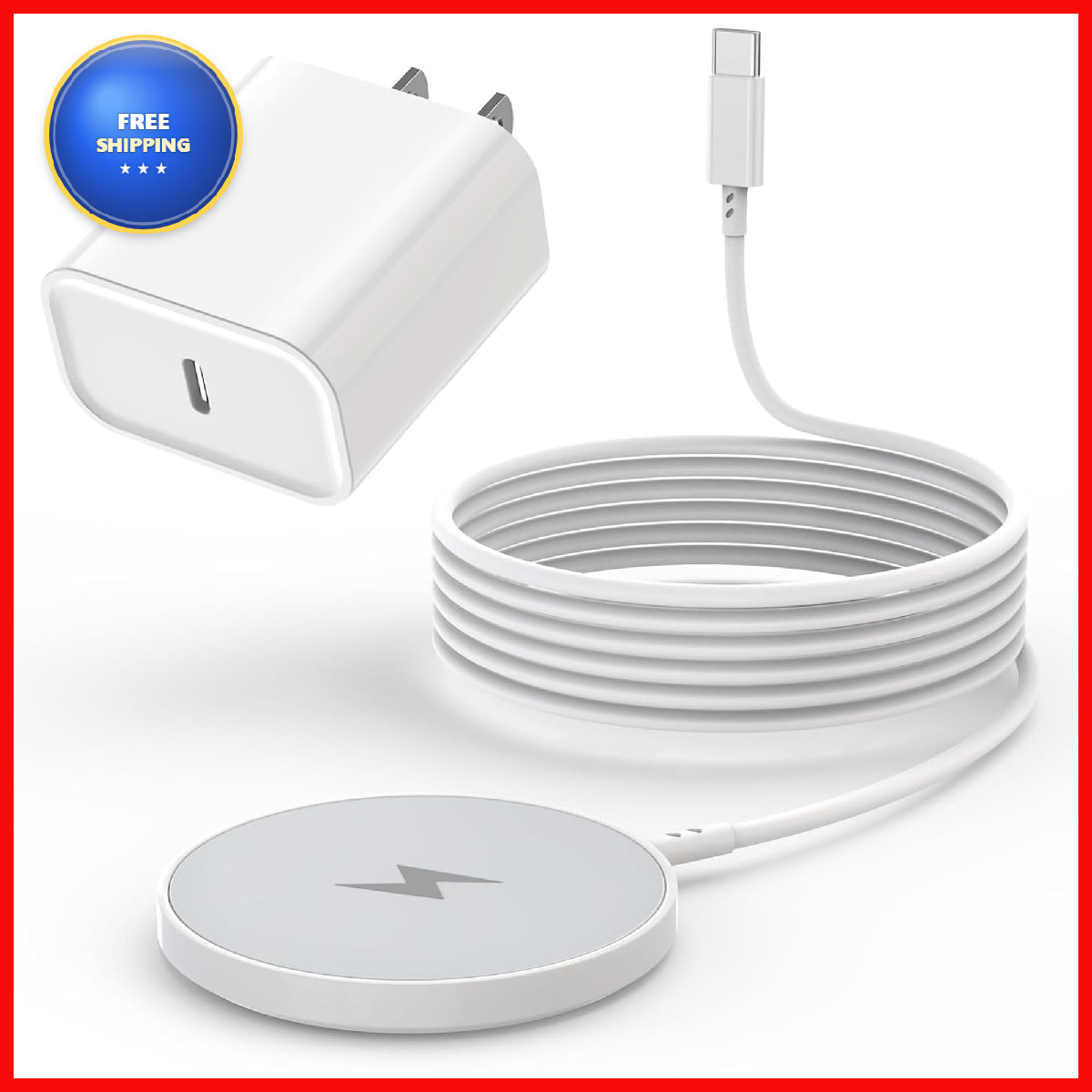 Nuinno Apple Mfi Certifiedmagnetic Wireless Iphone Charger Magsafe Charger6Ft