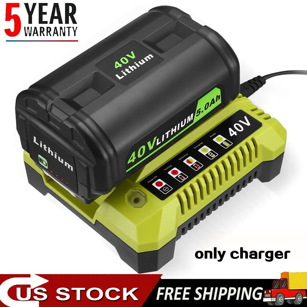 Rapid Charger For Ryobi 40V OP408VNM Lithium Battery OP406VNM OP40602 OP401 LED