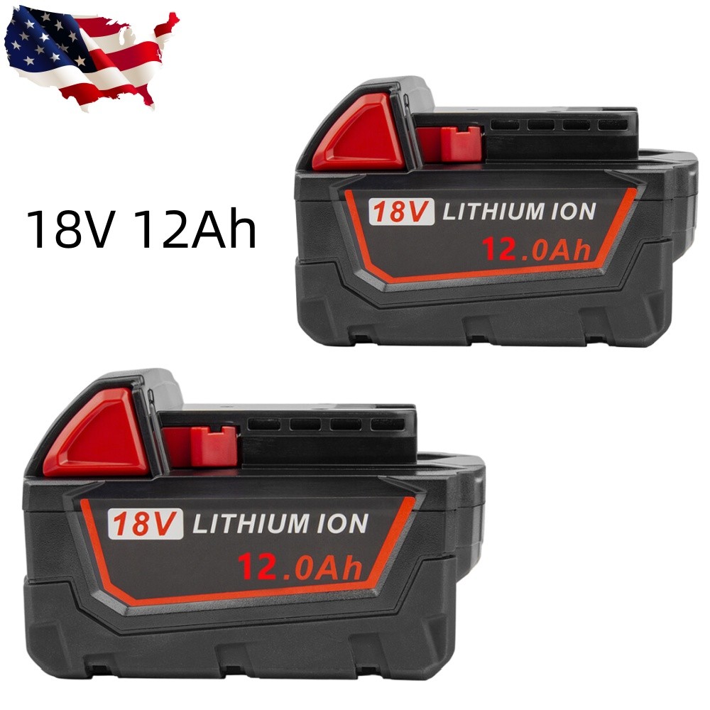 M18 12AH 18V Tool Battery Set Li-Ion For Milwaukee M18B5 48-11-1860 18 Volt US