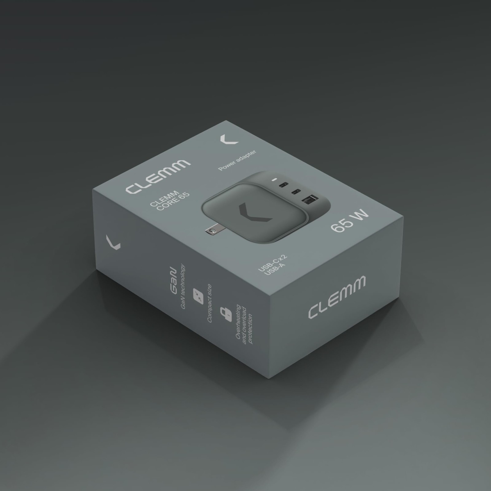 Clemm Core Usb-C Usb-A Charger Block Power Adapter For Macbook Iphone