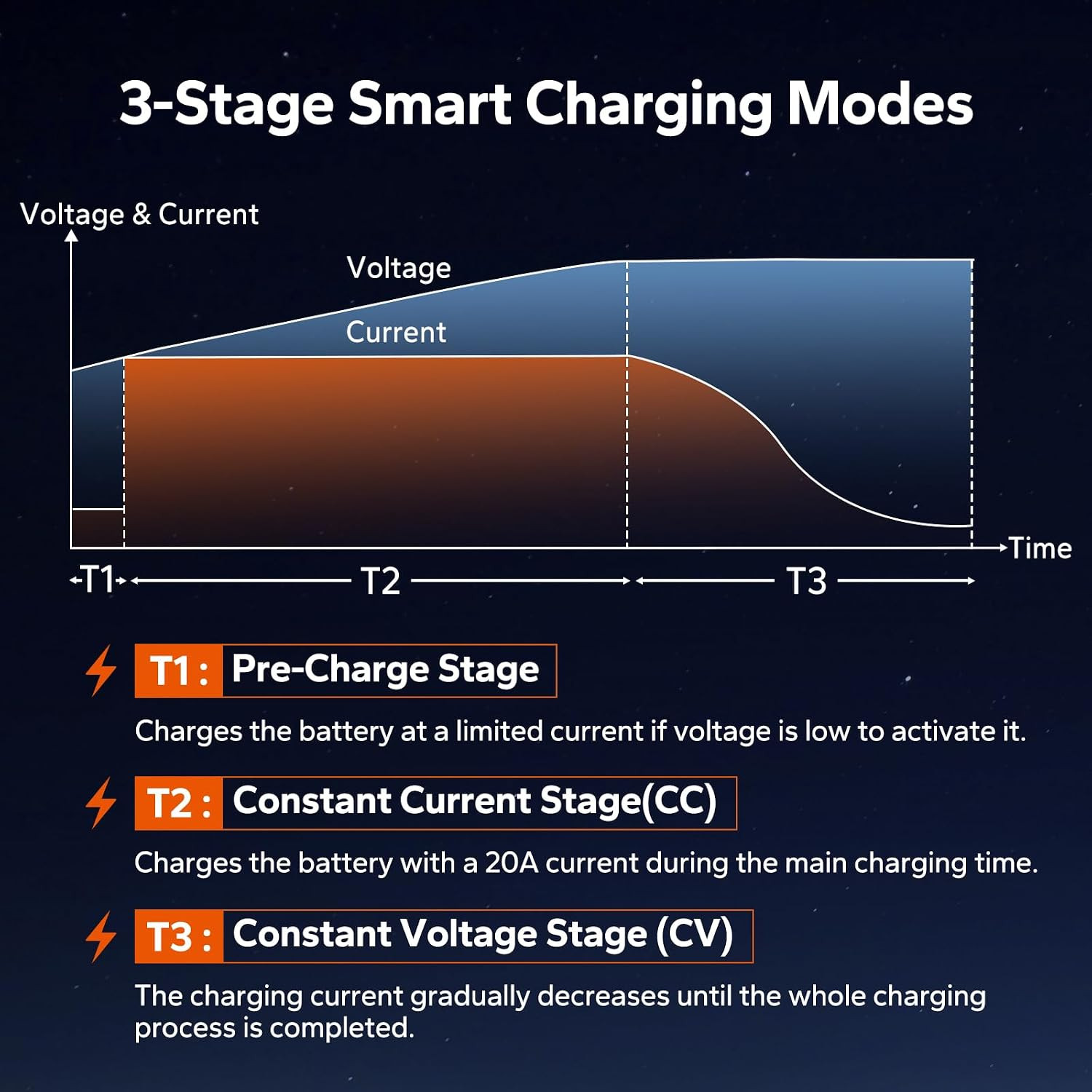 LiTime 12V 20A Lithium Battery Charger, AC-DC Charger with Anderson Connector &