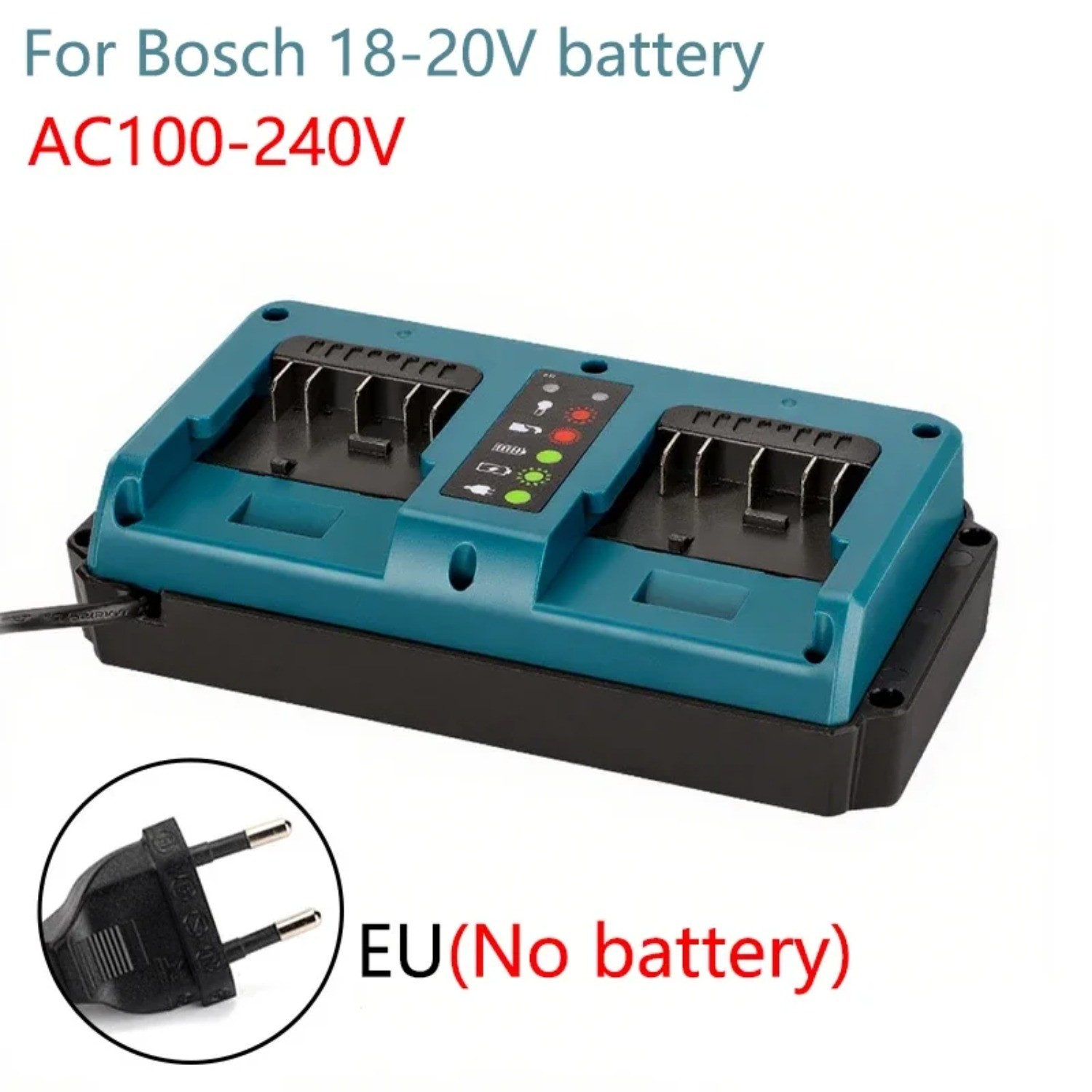 90W Fast Charger for Bosch 18V GBA Battery Dual Port Charger With LED BAT612