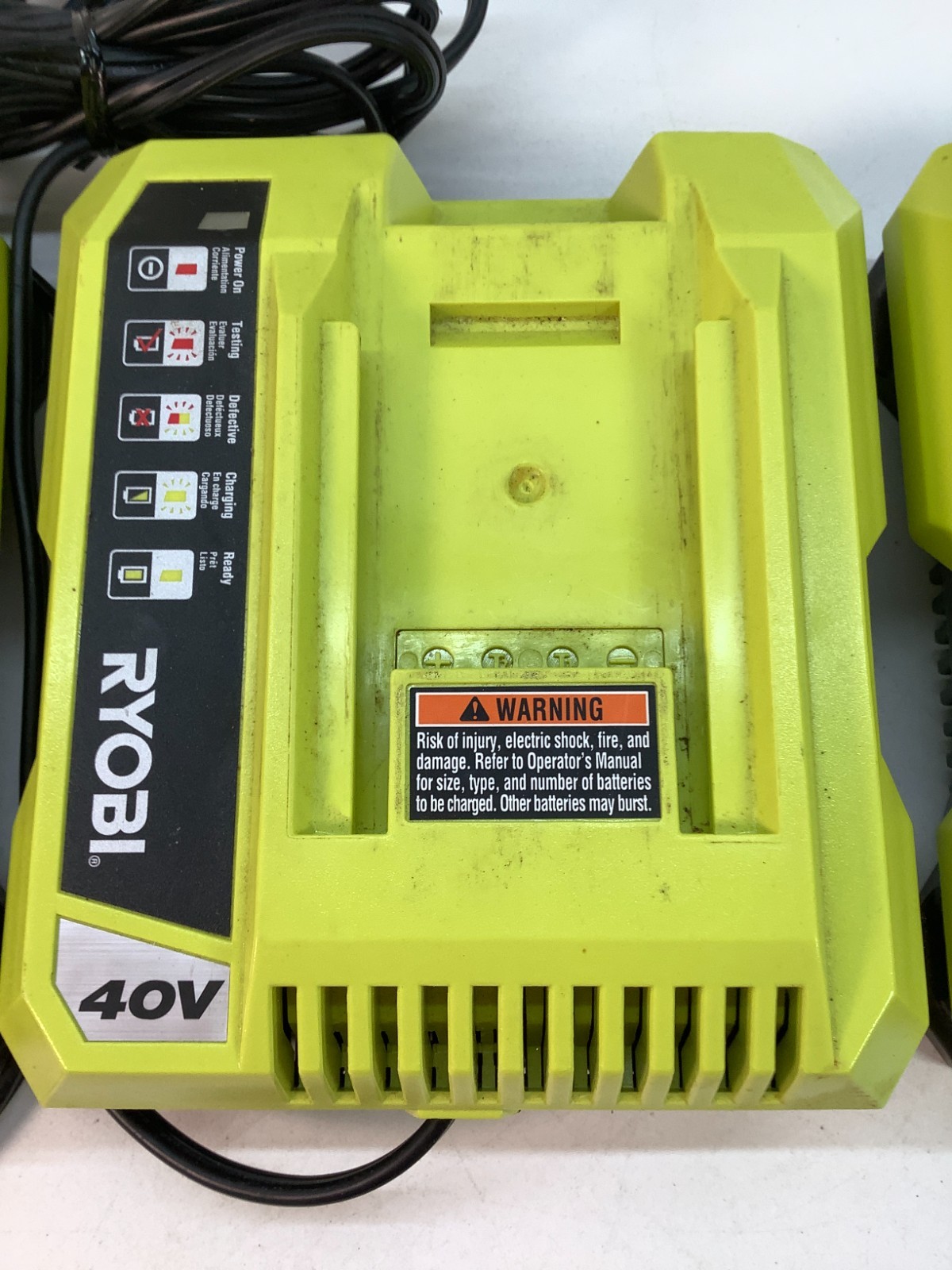 Lot of 3 Ryobi OP401 40V Lithium Battery Chargers OEM Tested Working