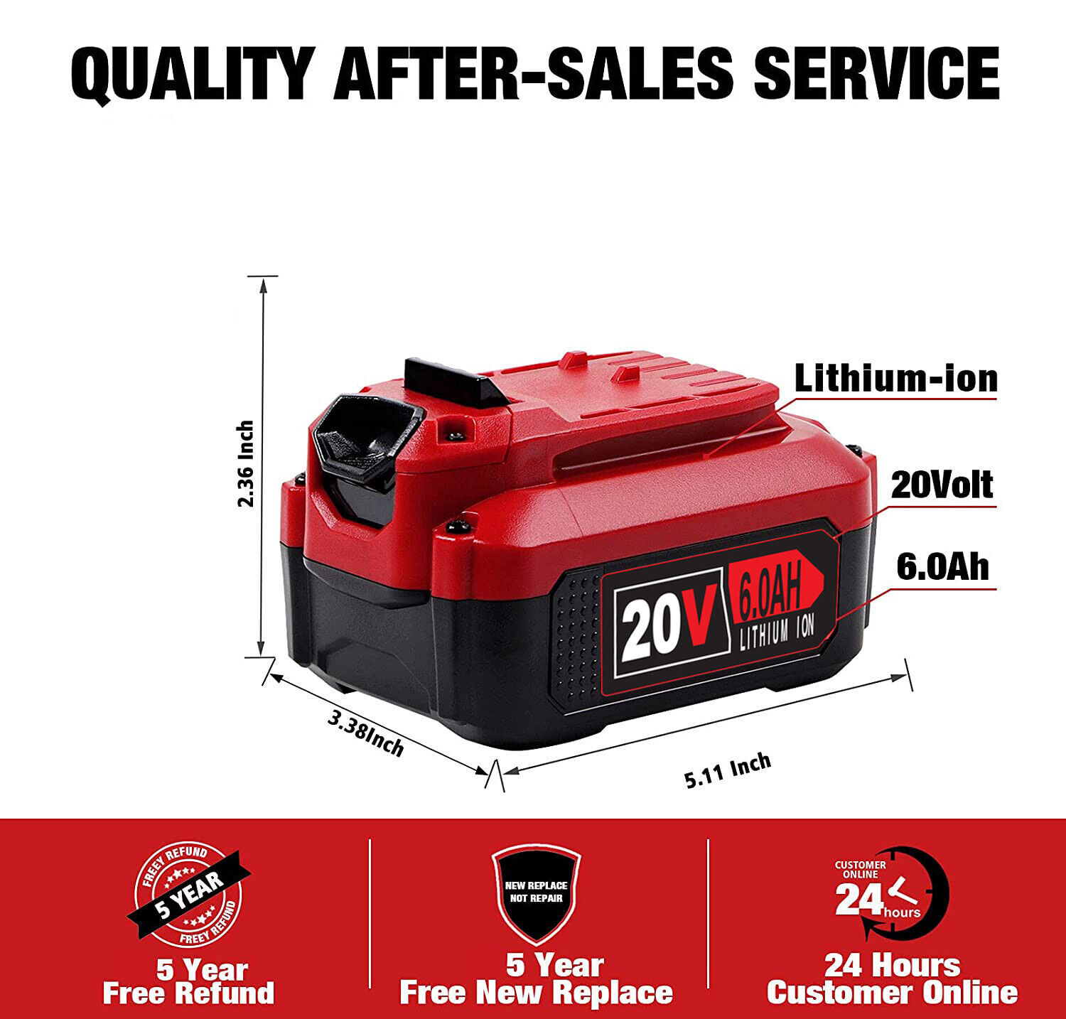 4Pack 20 Volt Max 8.0Ah For Craftsman V20 Li-Ion Battery CMCB206 CMCB204 CMCB202