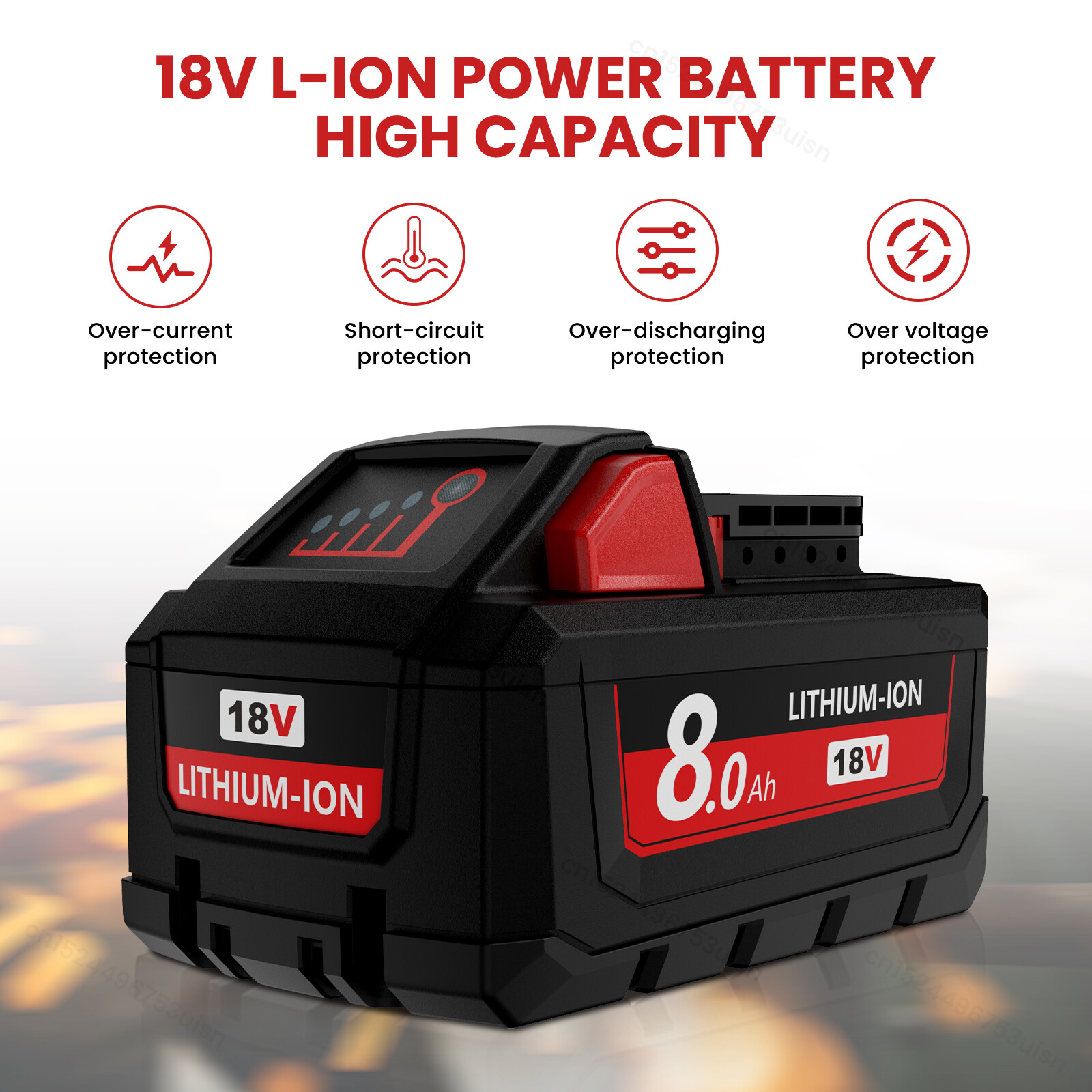 2x For Milwaukee 18v M18 Lithium 8.0 AH Extended Capacity Battery 48-11-1860 ??