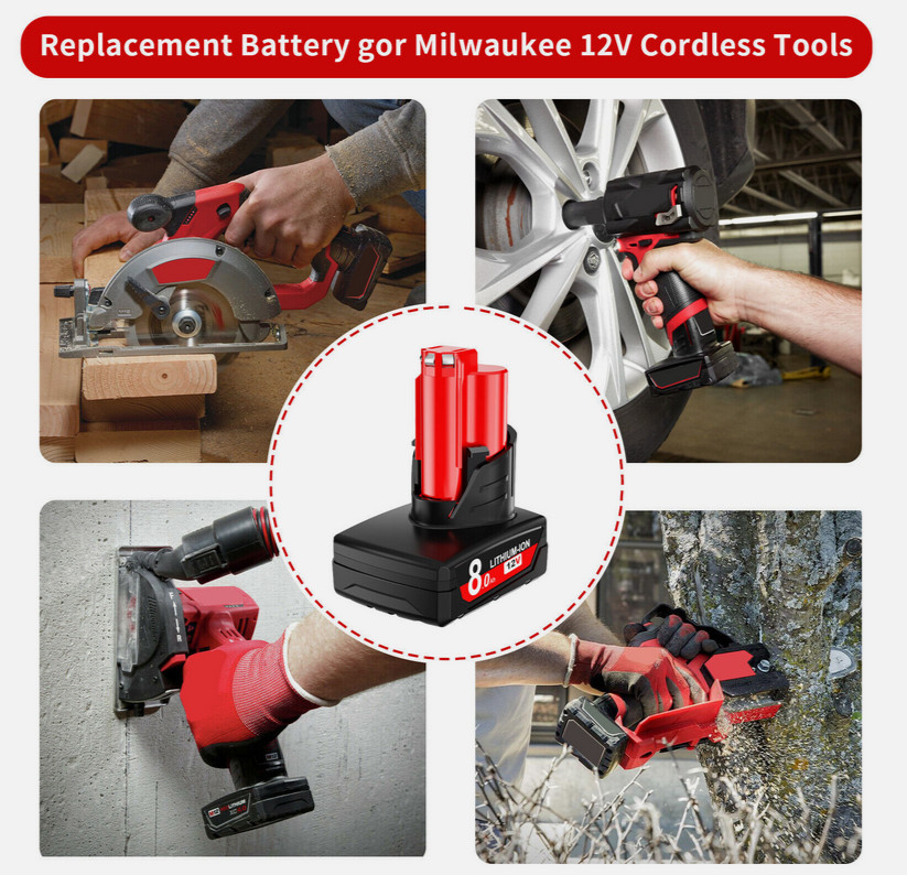 PACK For Milwaukee For M12 12V Lithium 3.5Ah 8Ah Extended Capacity Battery USA