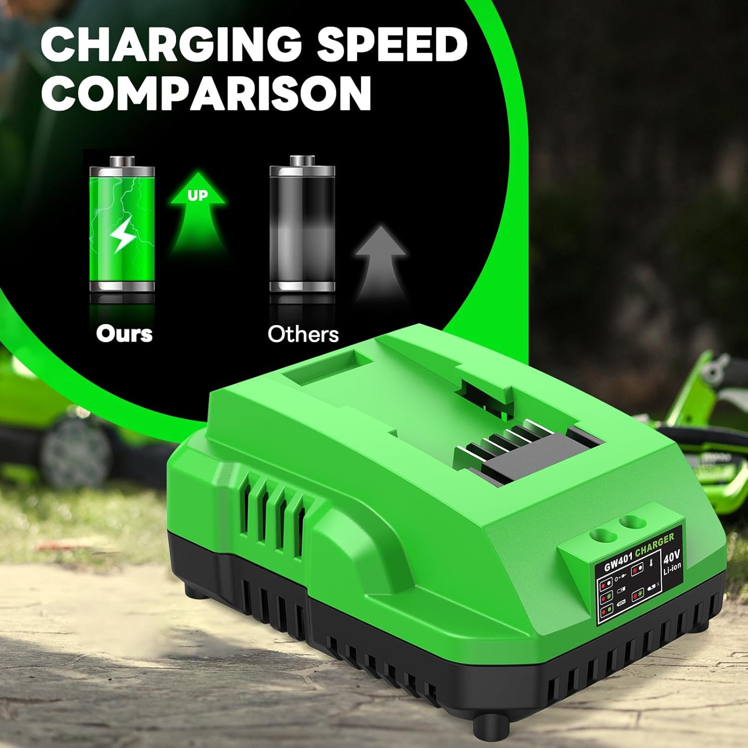40V Charger for Greenworks 29482 29252 20202 22262 29472 29462