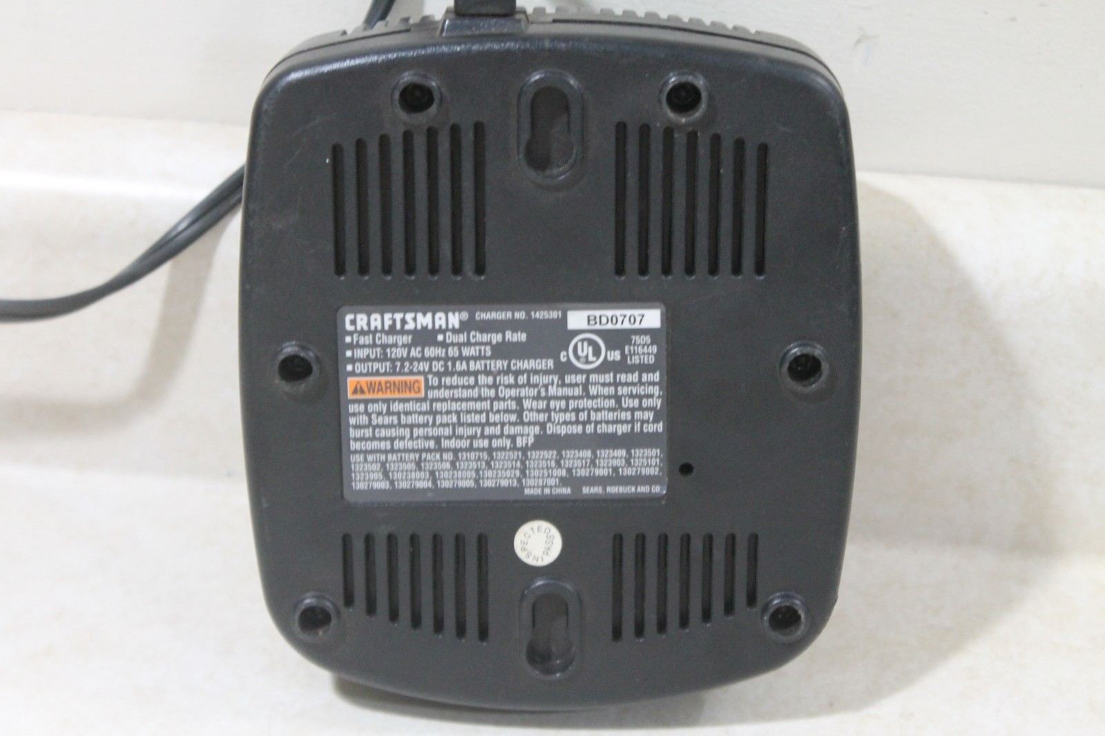 TESTED For Craftsman 19.2v Volt NiCd Battery Charger Set 1425301 130279005