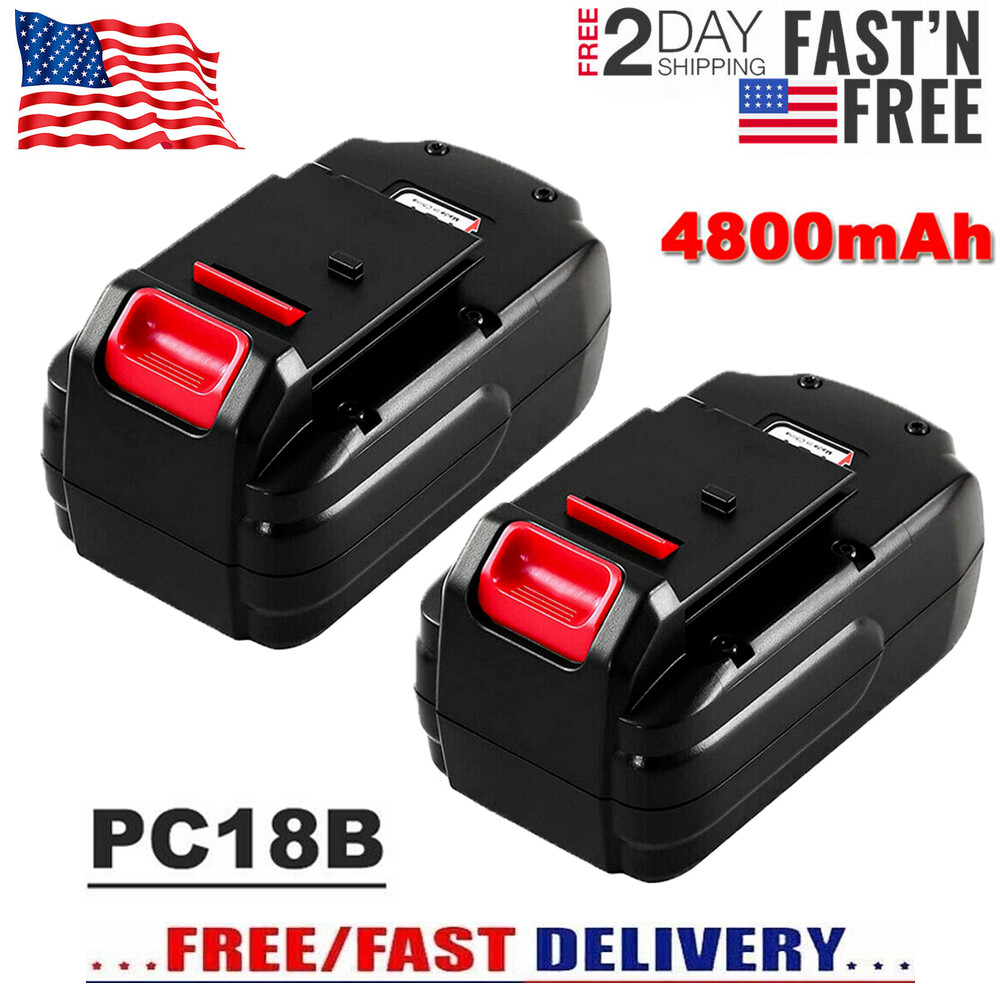 2 Pack 18V Ni-MH Replacement Battery for Porter Cable 4.8Ah PC18B Cordless Tool