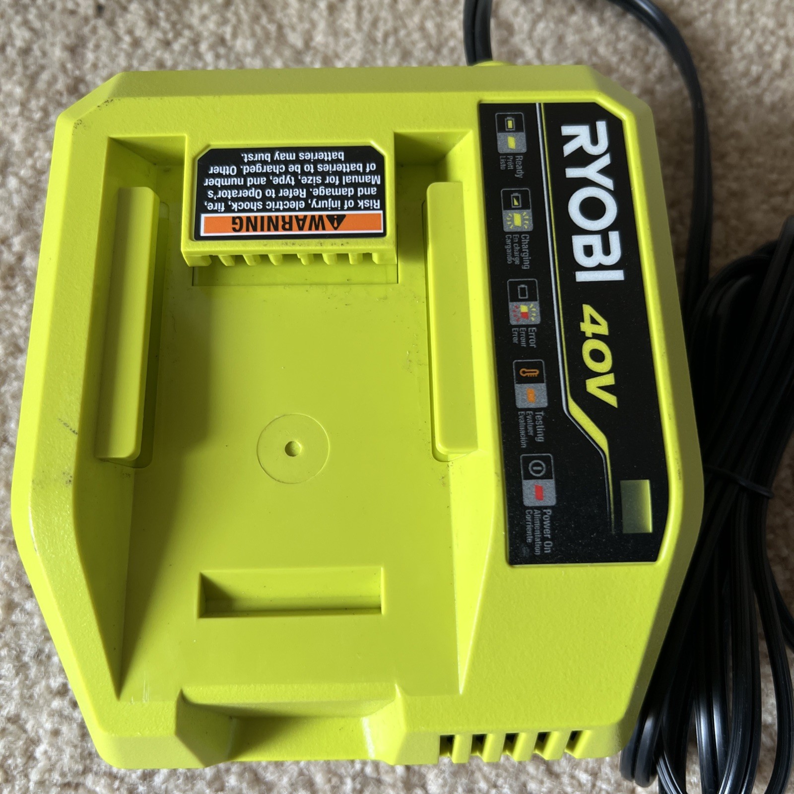 RYOBI 40V Lithium-Ion Power Tool Battery Charger OP408VNM.no Original Box