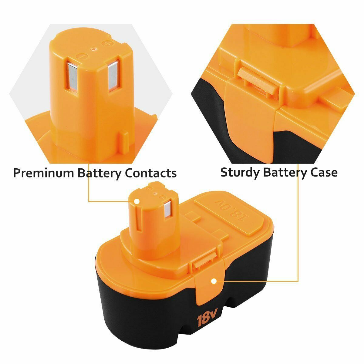 1/2Pack Replace for Ryobi 18V PLUS 4.8Ah 18 Volt Battery P100 13022 ABP1801