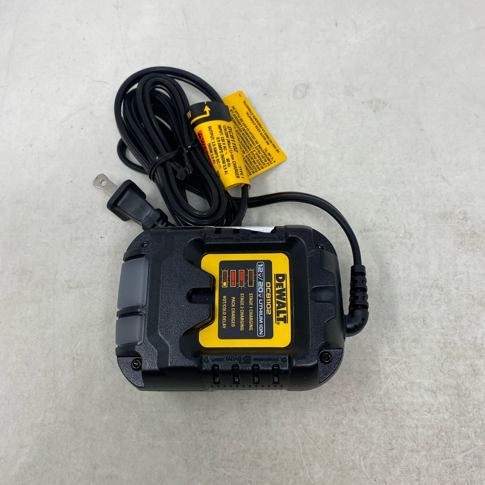 DEWALT DCB1102 12V/20V 2A Multi-Volt Charger, Black/Yellow
