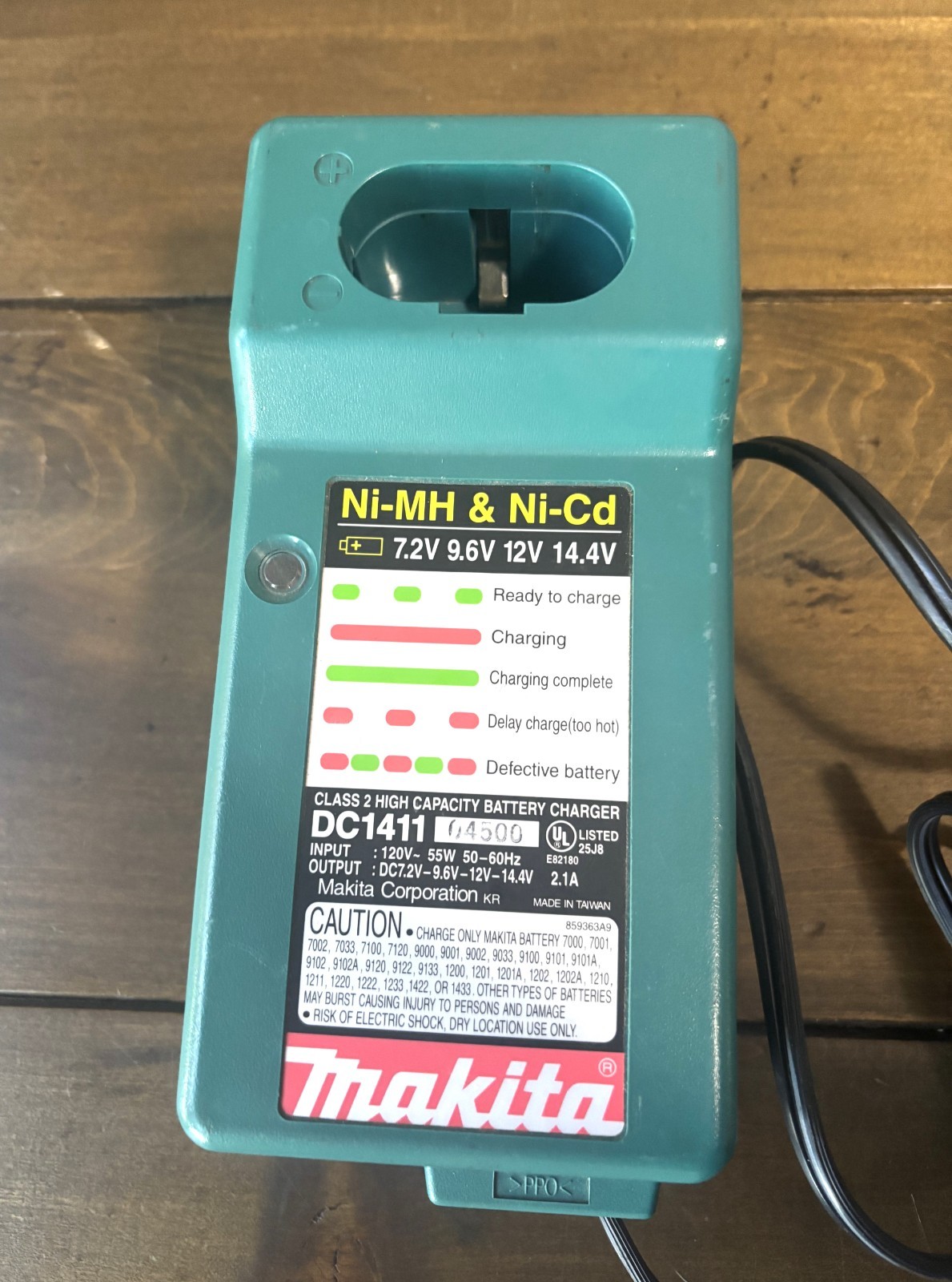 Makita DC1411 Ni-MH & Ni-Cd 7.2v 9.6v 12v 14.4v Battery Charger Genuine OEM. 21