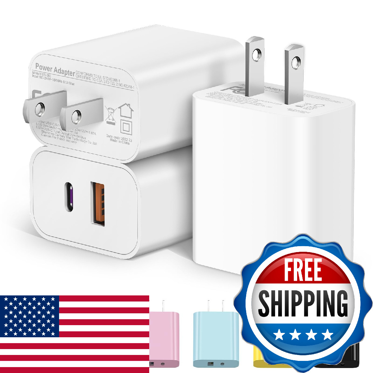 Romitaz 3 Pack Usb C Charger Block Charging Multiport Adpater Iphone 17 Charger