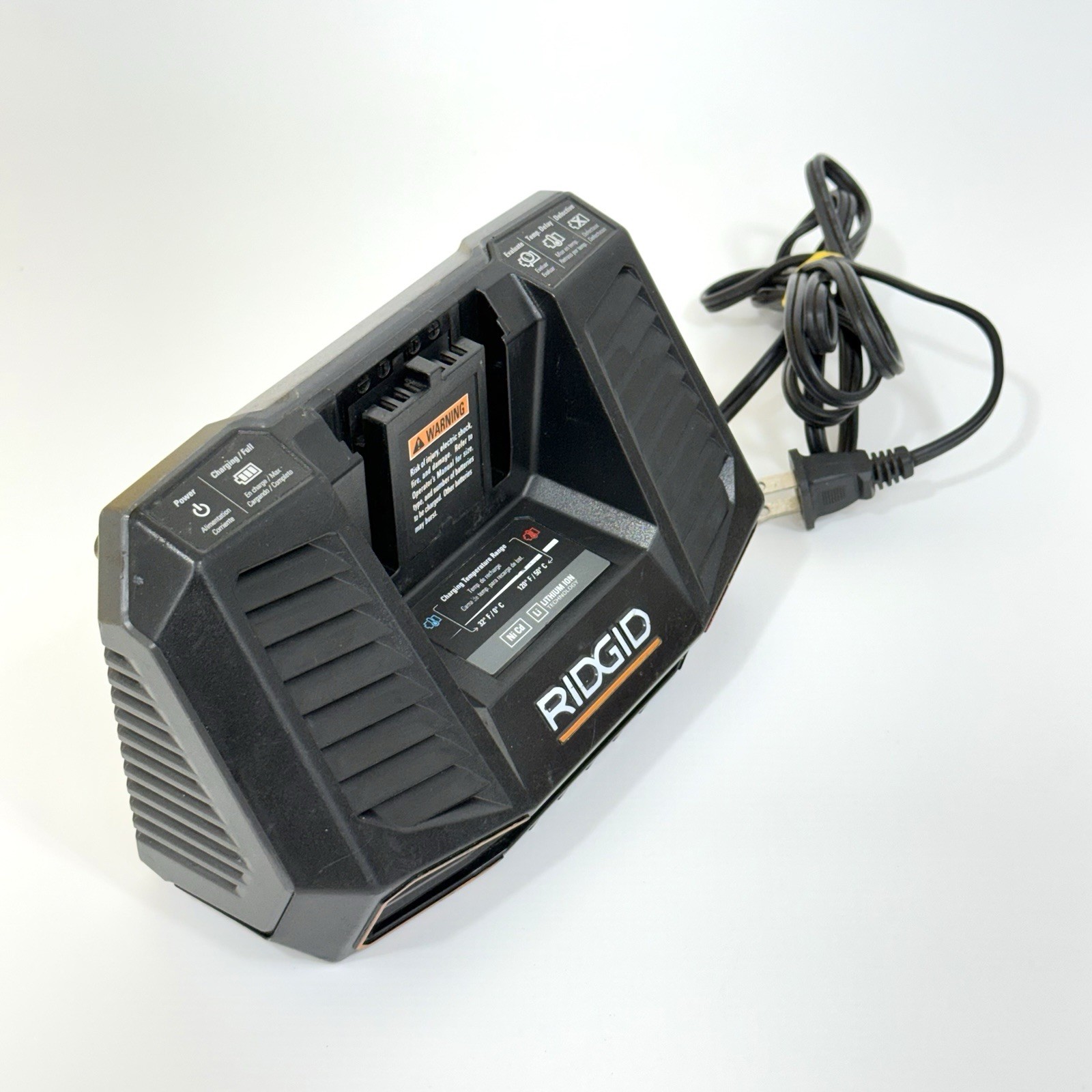 RIDGID GEN5X 9.6V-18V Battery Charger AC86095 NiCd Li-Ion Power Tool Charger