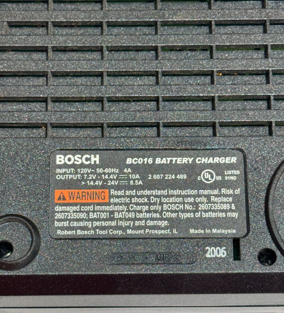 NEW UNUSED Bosch BC016 Power Center Charger 7.2V – 24V