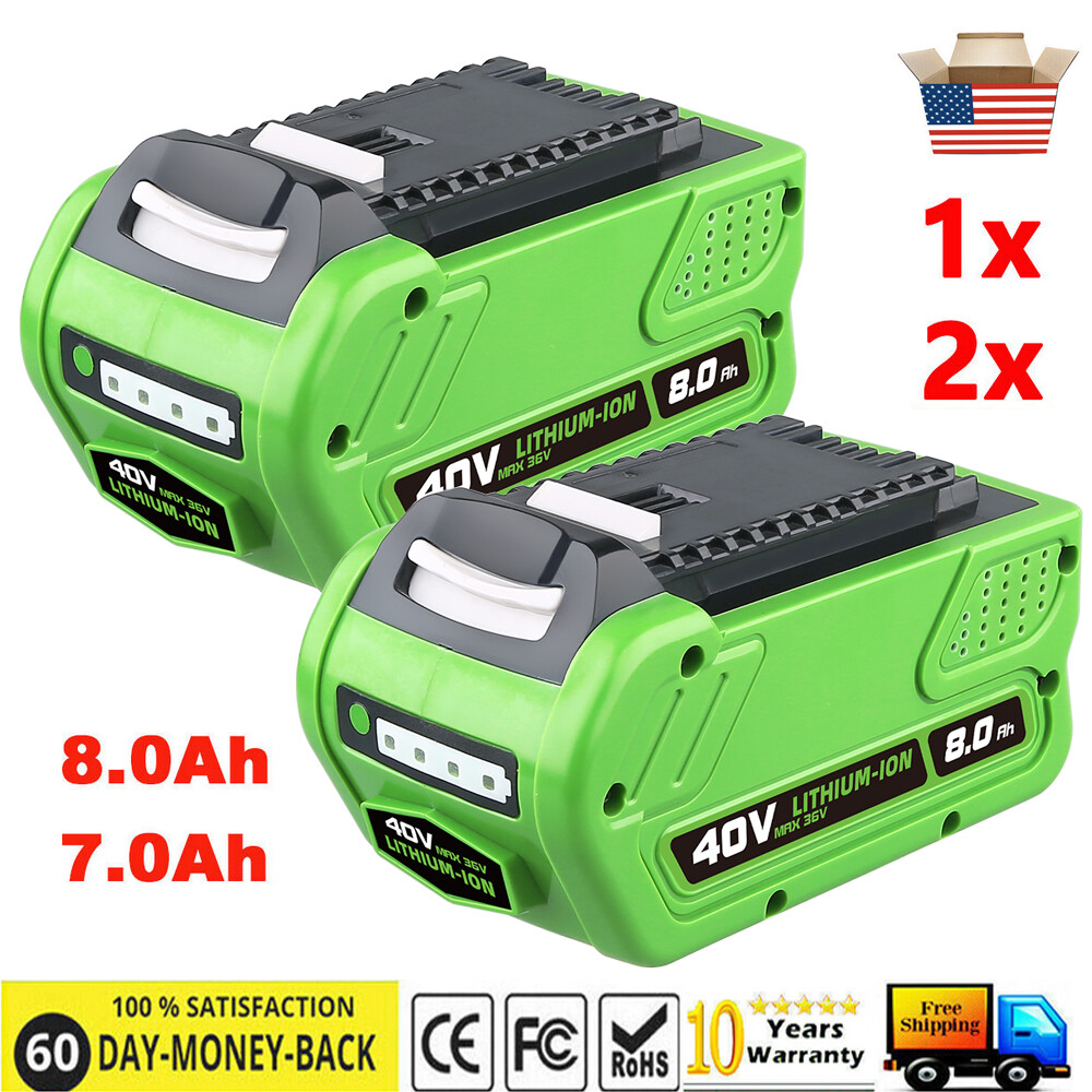2PACK 40V 7.0Ah 29472 For Greenworks Lithium G-MAX Battery 8.0AH 29462 20302 NEW