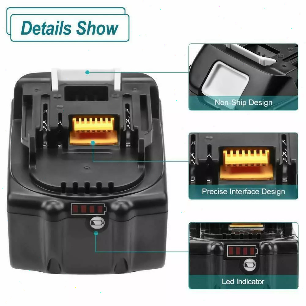 DC18SF 14.4v-18v Multi 4-Ports Fast Charger for Makita and 3.0Ah Battery BL1860B