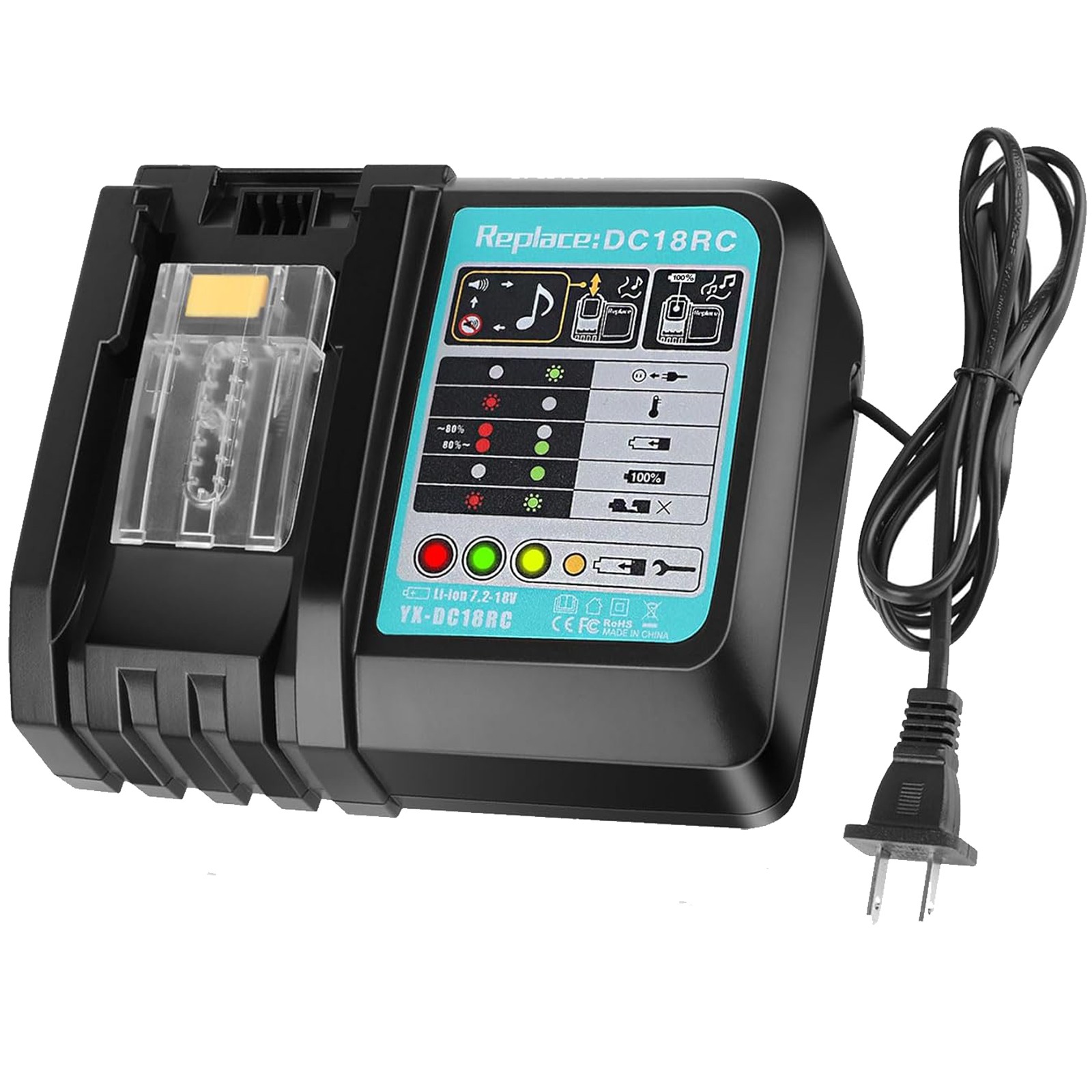 For Makita DC18RC 18V 3.0A Rapid Fast Battery Charger 18 Volt BL1830B BL1850B