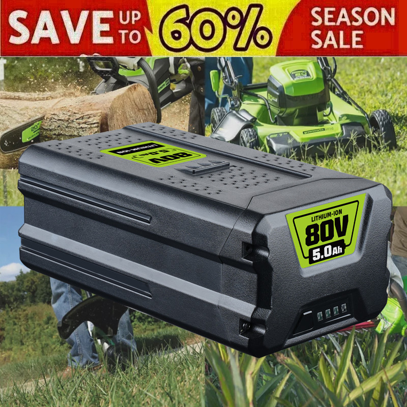 80 Volt 5.0AH Battery For Greenworks GBA80600 Replacement GBA80200 Power Tools