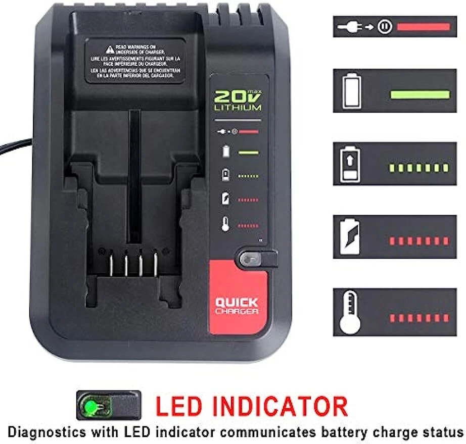 2A Fast Charger for Black&Decker 18V Electric Tool Lithium Battery LBXR20