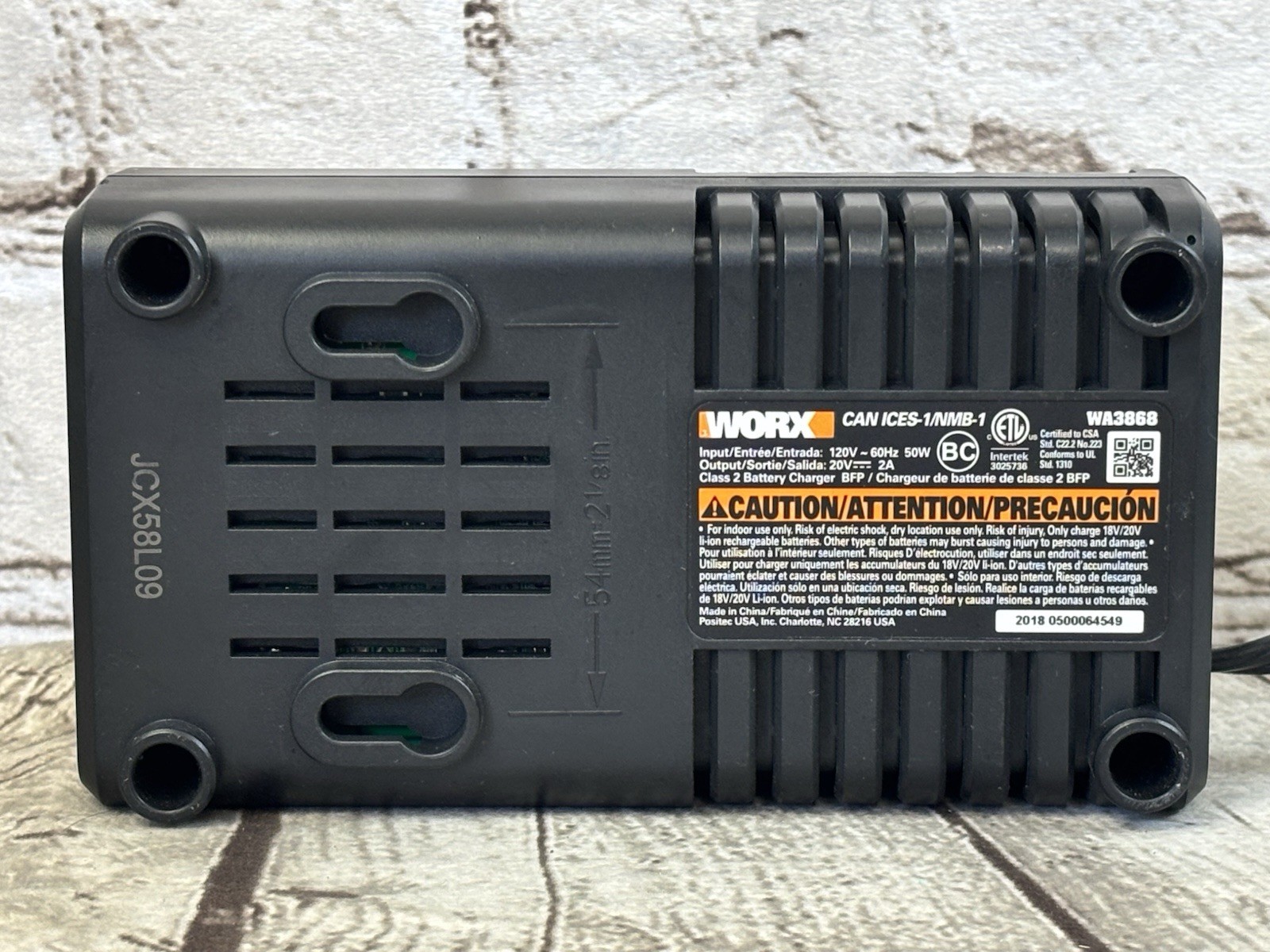 WORX WA3868 18V/20V Max Lithium Battery Charger Genuine OEM