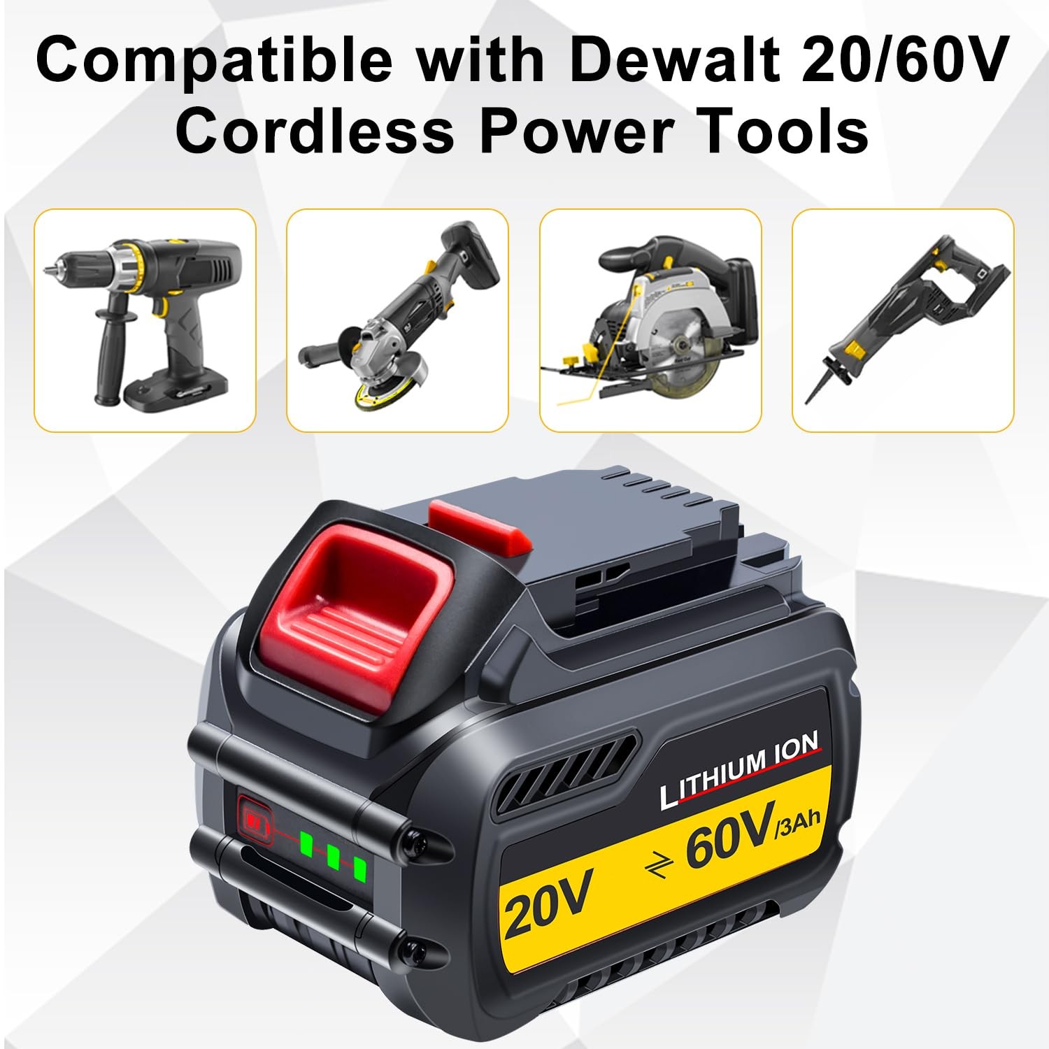 Dtk Dcb609 Replacement For Dewalt 60V Battery Dcb609 Dcb606 Dcb612 180Wh