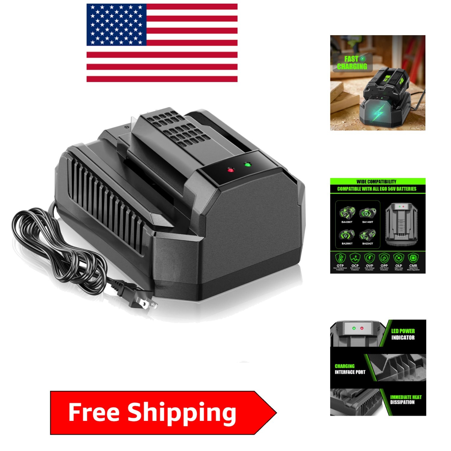 Reliable Fast Charging for EGO 56V Batteries – Compatible with Various Models