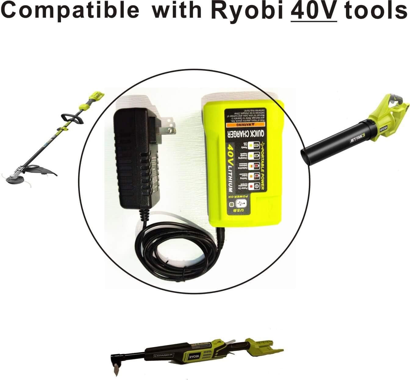 OP403 40V Lithium Battery Charger Replace Ryobi OP403 OP404 W/USB Plug in to Cha