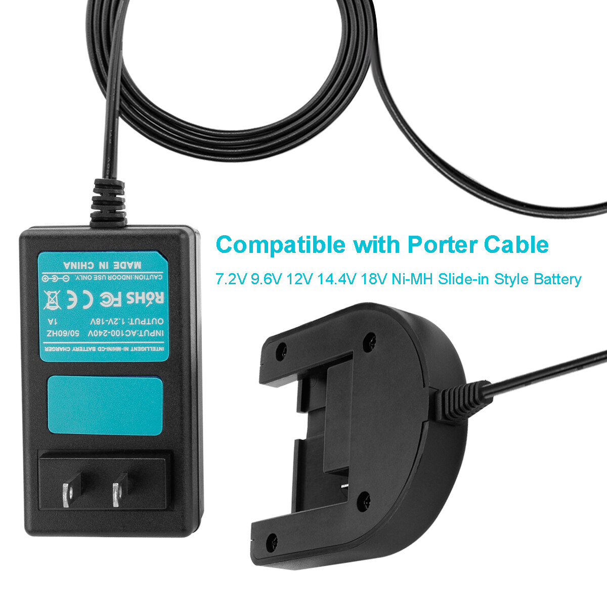 For Porter Cable PC18B PCXMVC PCC489N PCMV 1.2V-18V Ni-MH/Ni-CD Battery Charger