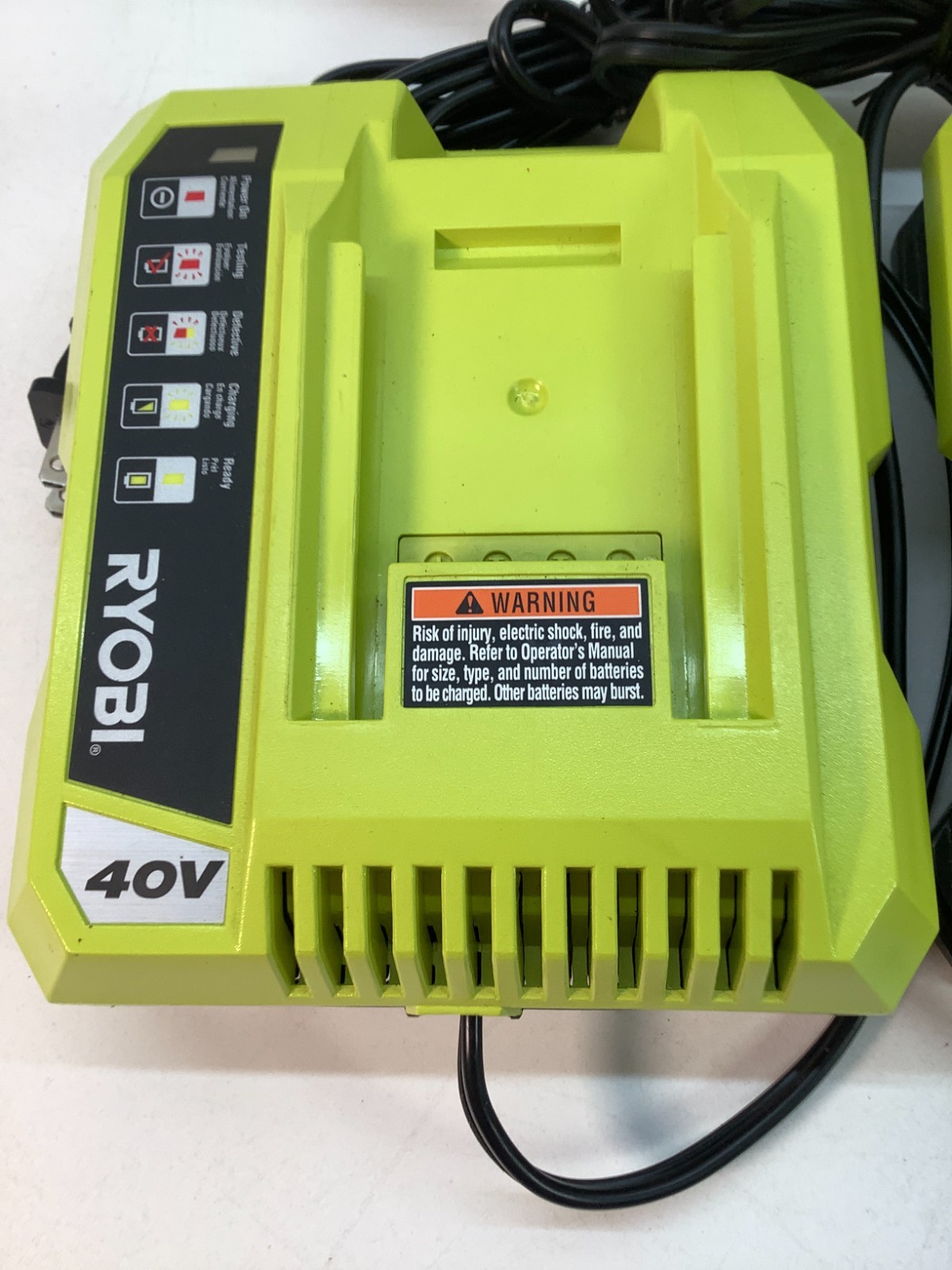 Lot of 3 Ryobi OP401 40V Lithium Battery Chargers OEM Tested Working