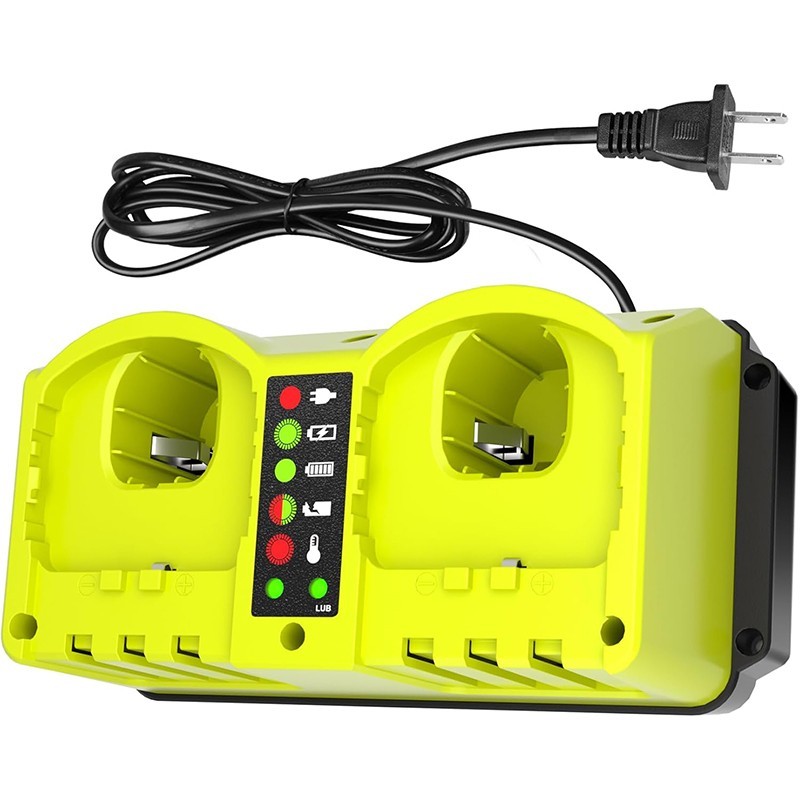 Dual-Port Simultaneous Battery Charger for Ryobi ONE+ 18 Volt Battery P103 P105
