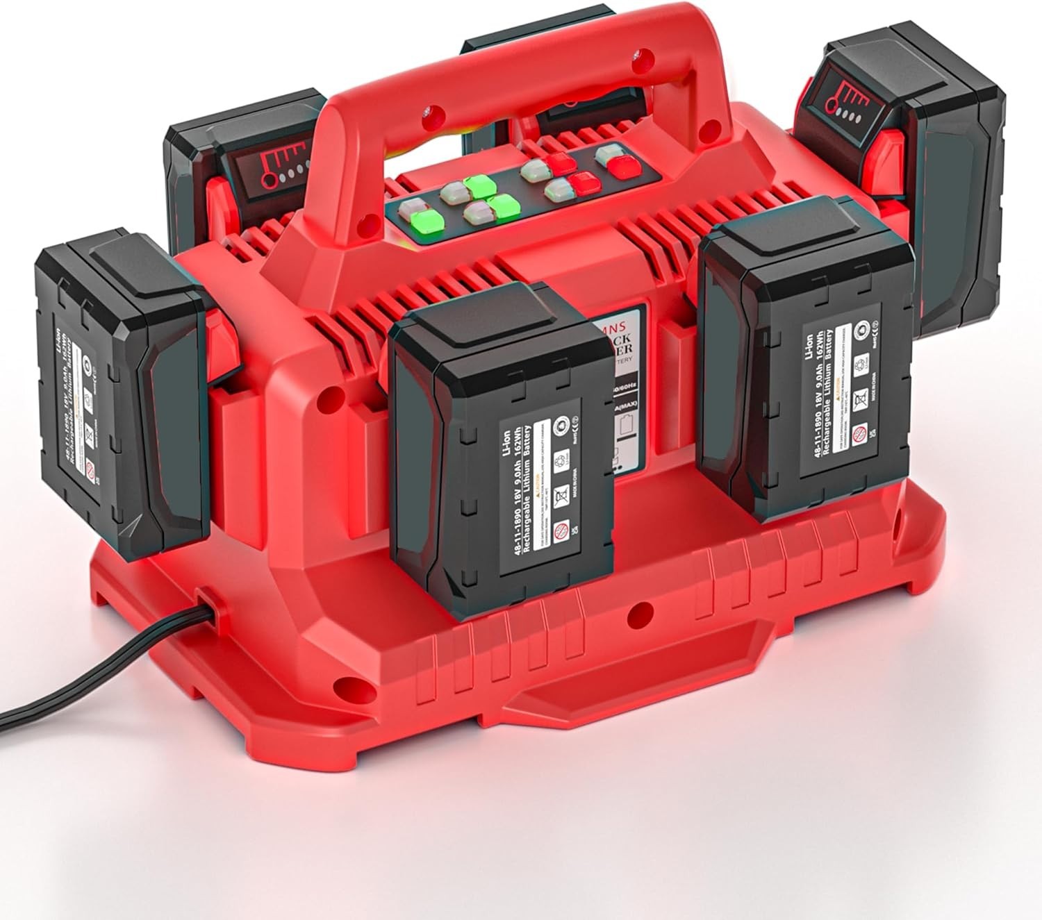 NEW! 6 Port Simultaneous Rapid Charger Replacement for Milwaukee 18V Batteries